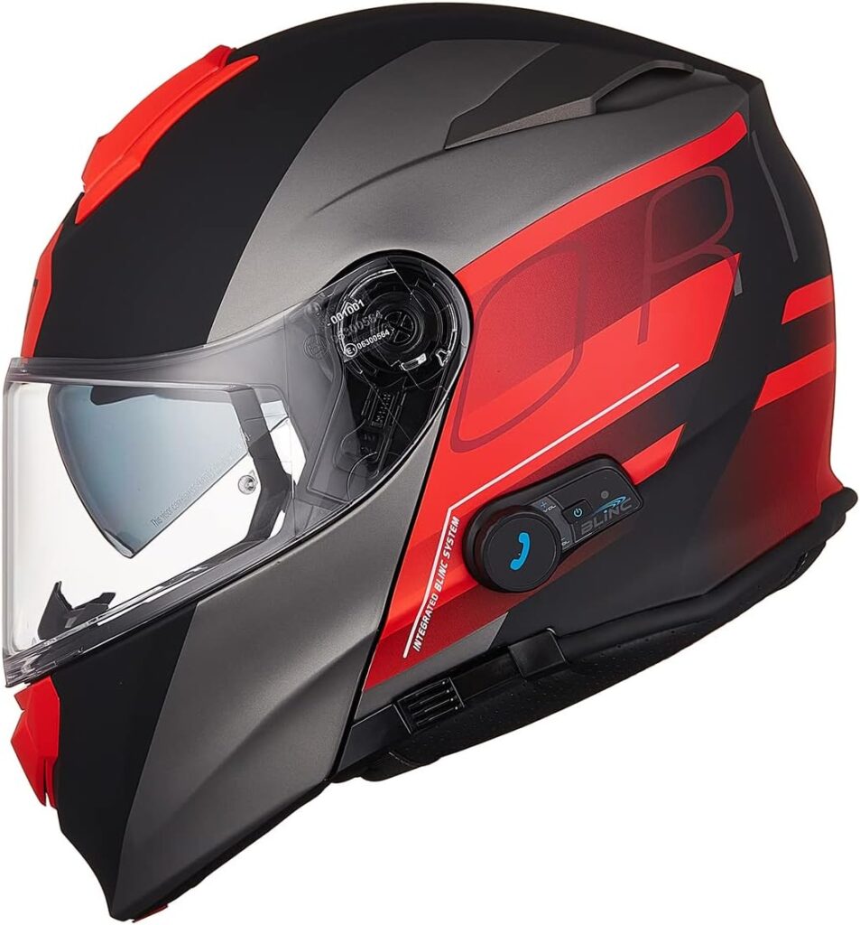 Este casco Origine es modular y lleva un intercomunicador bluetooth integrado.